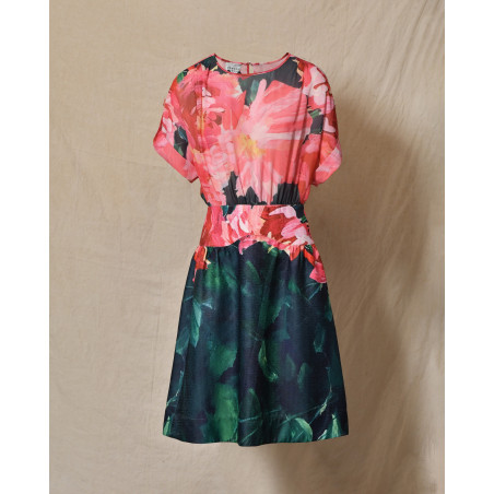 Robe patineuse à imprimés floraux multicolores Edward Achour