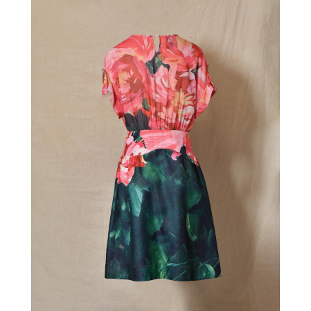 Robe patineuse à imprimés floraux multicolores Edward Achour