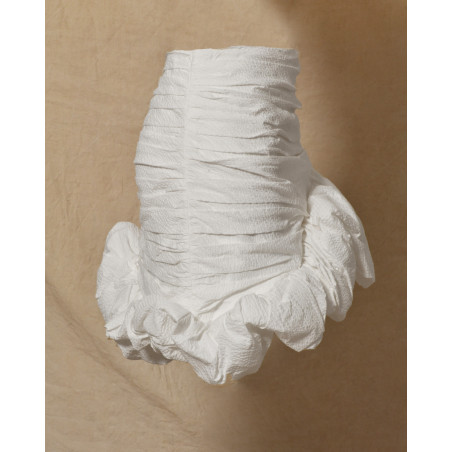 Jupe asymétrique froncé blanche Edward Achour
