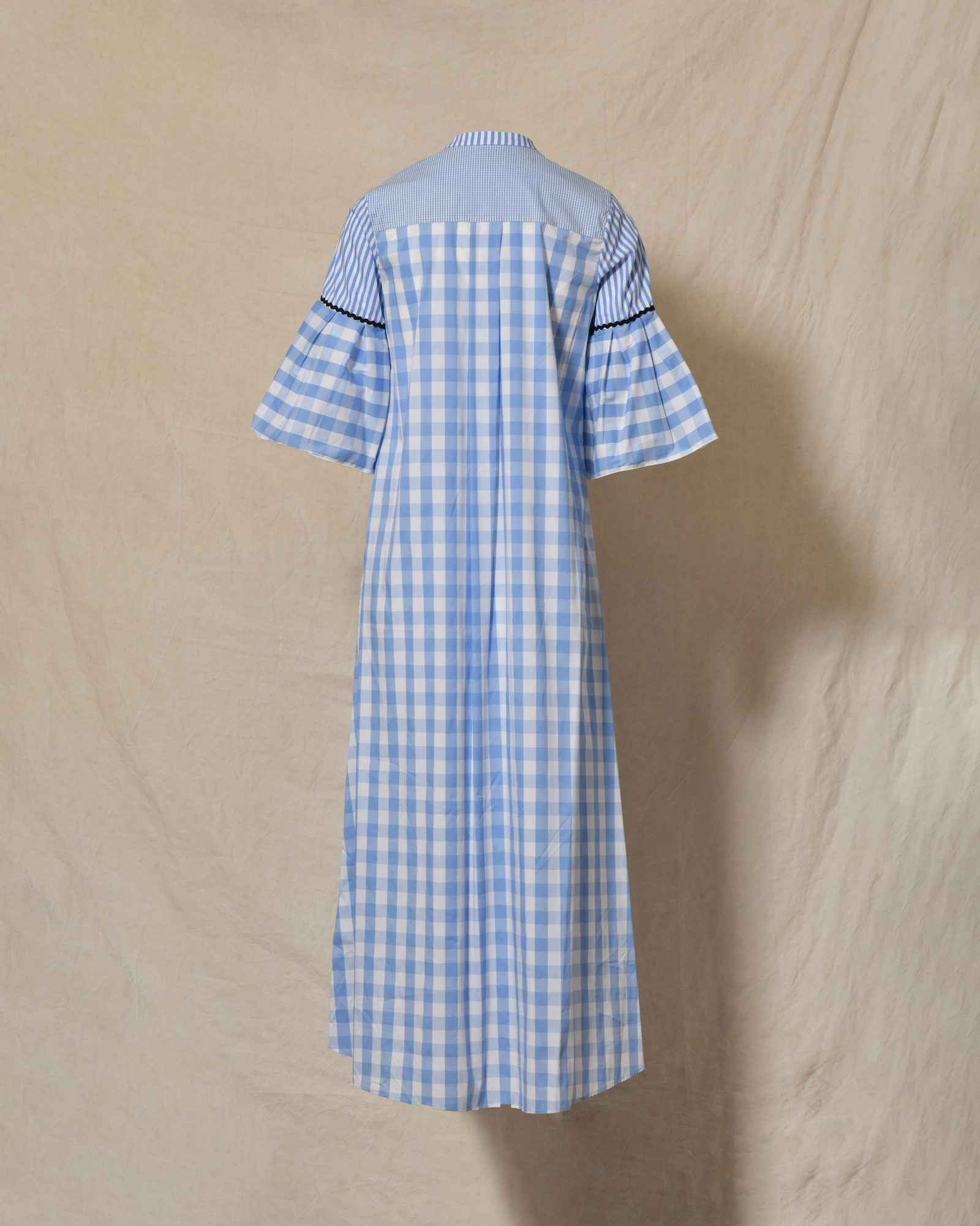 Robe longue bleue à carreaux Front Street
