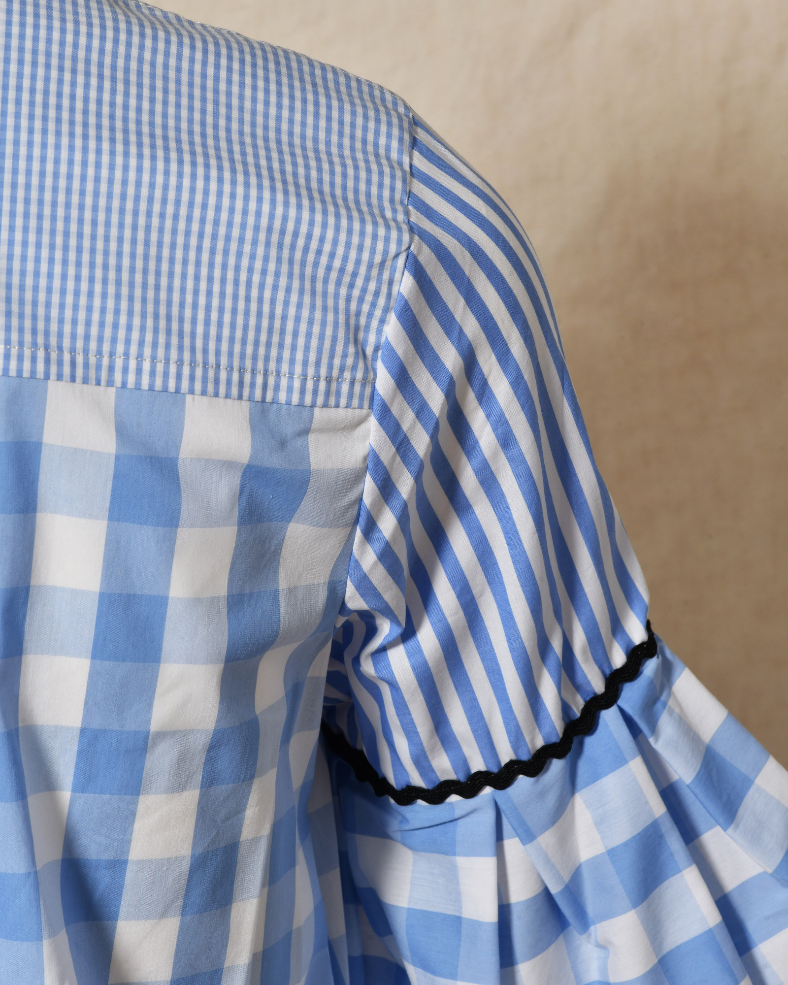 Robe longue bleue à carreaux Front Street