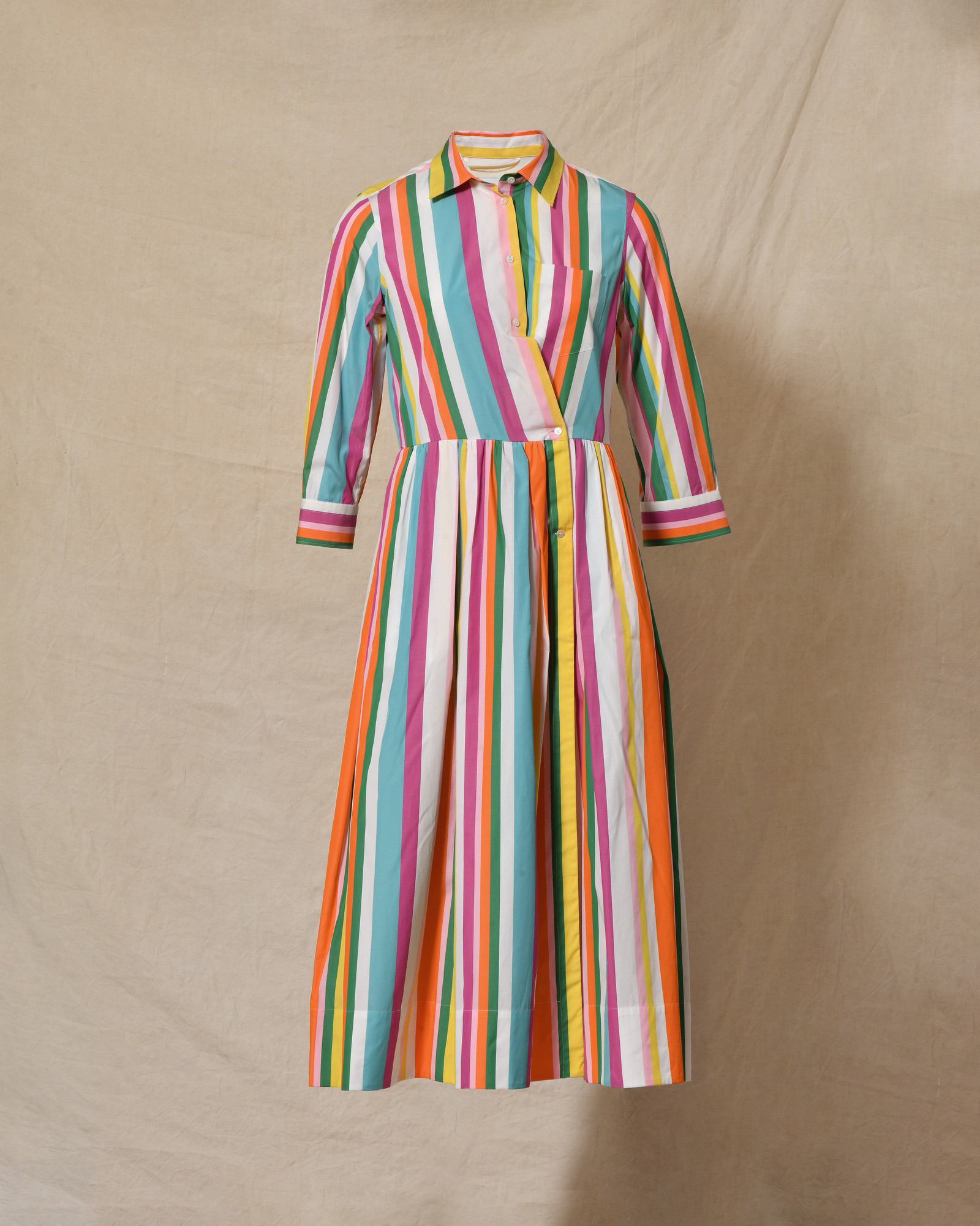 Robe longue à rayures multicolores Sara Roka