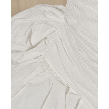 Jupe asymétrique froncé blanche Edward Achour