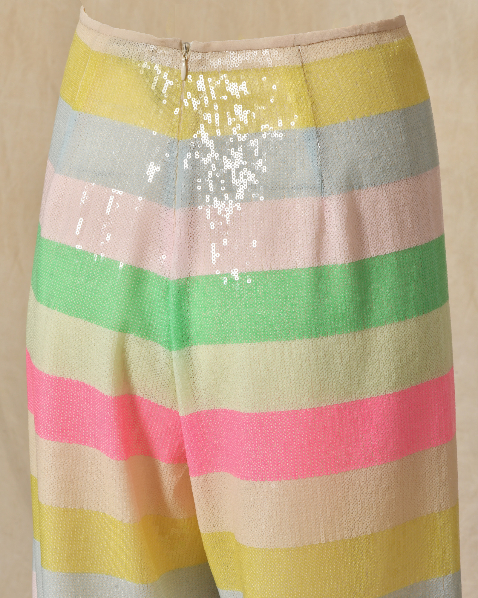 Pantalon en sequins à rayures multicolores Edward Achour