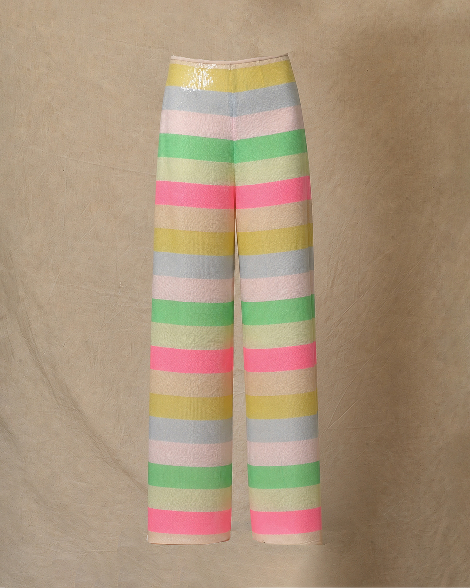 Pantalon en sequins à rayures multicolores Edward Achour