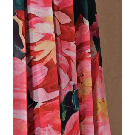 Jupe plissée à imprimés floraux multicolores Edward Achour