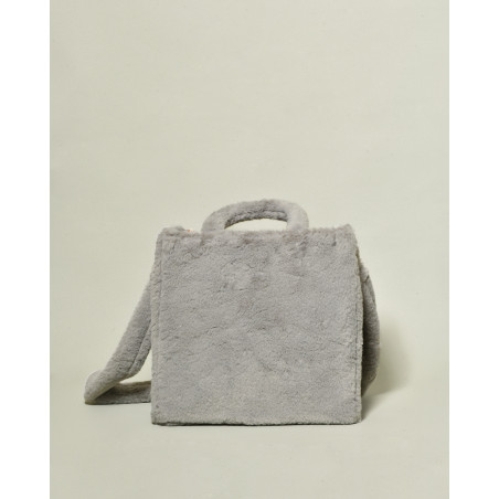 Sac à motifs ethniques en raphia et fausse fourrure La Milanesa