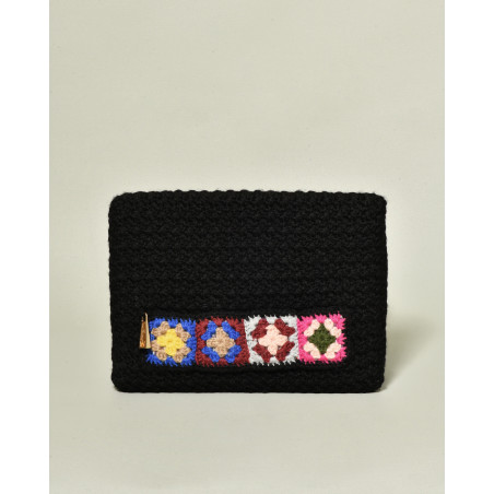Pochette en crochet noir La Milanesa