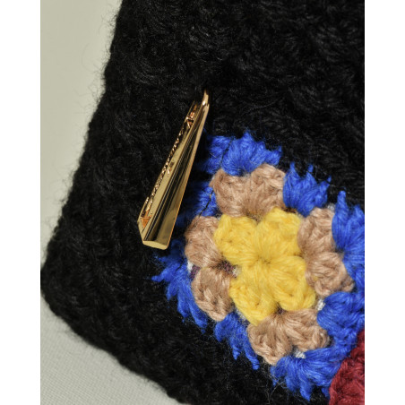 Pochette en crochet noir La Milanesa