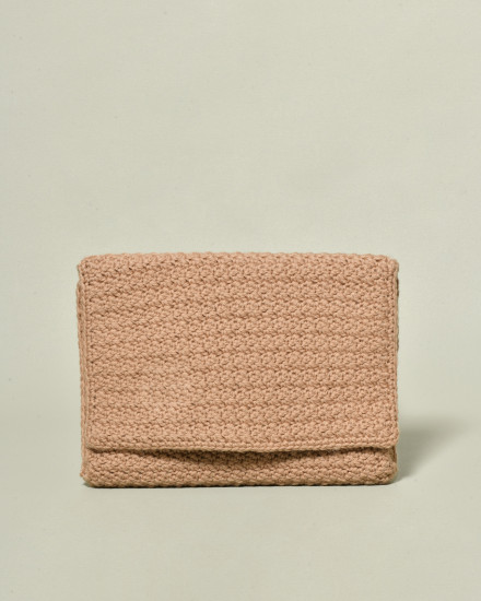 Pochette en crochet beige La Milanesa
