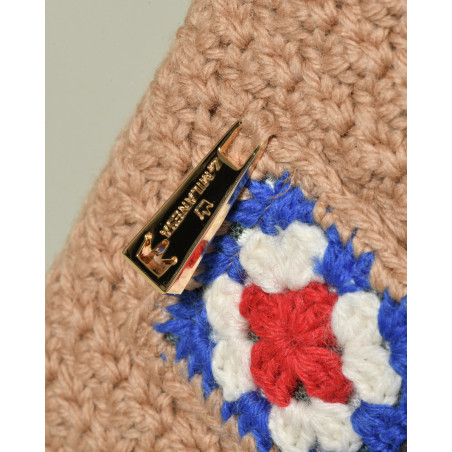 Pochette en crochet beige La Milanesa