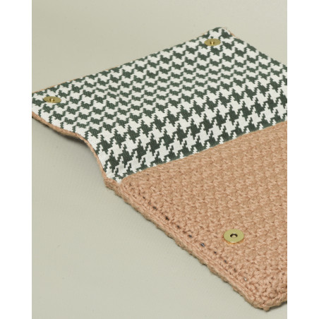 Pochette en crochet beige La Milanesa