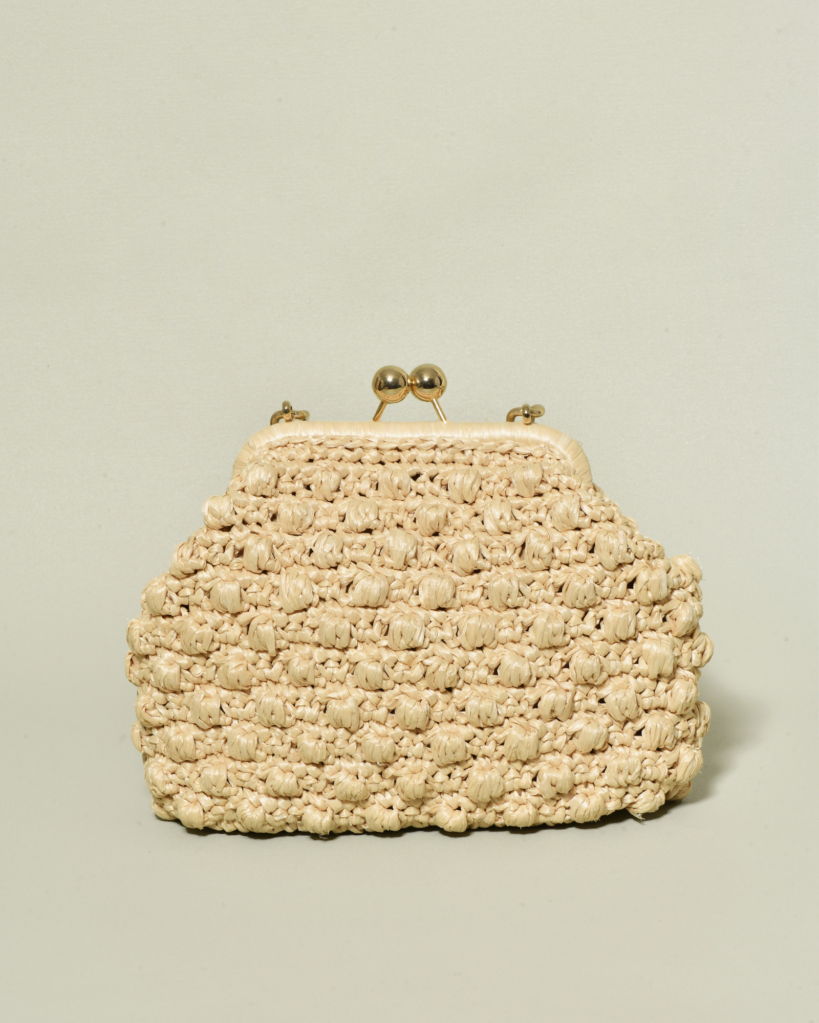 Sac à main en raphia beige Caterina Bertini