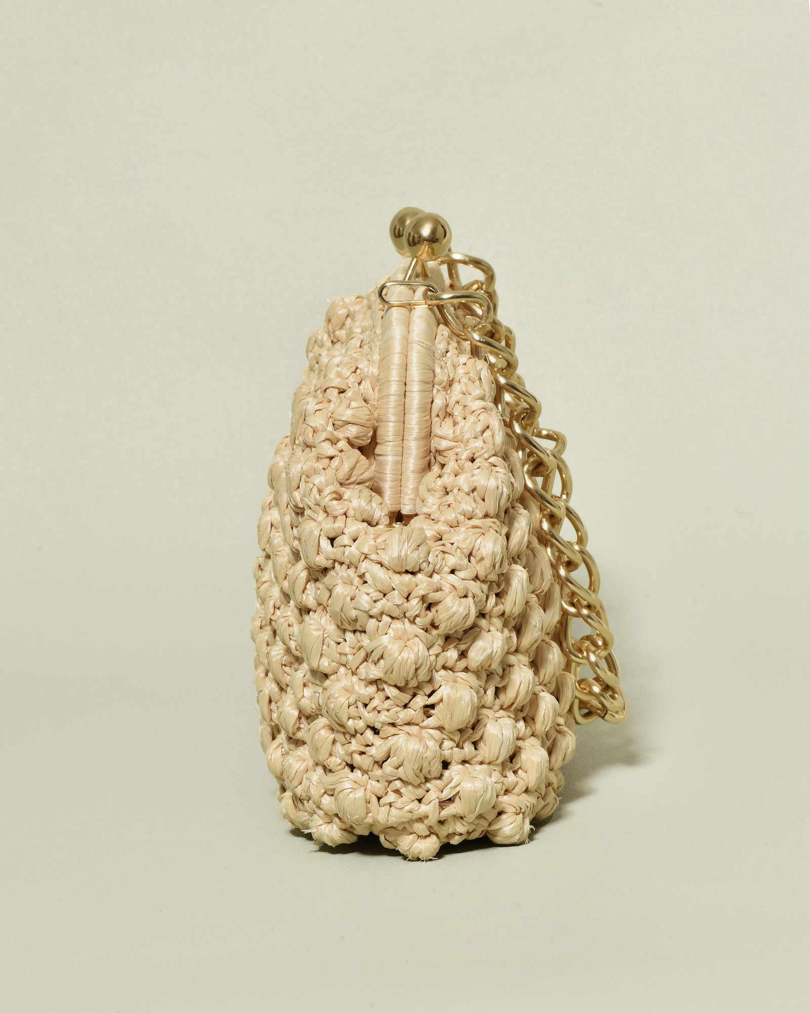 Sac à main en raphia beige Caterina Bertini