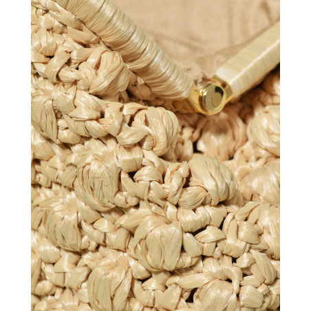 Sac à main en raphia beige Caterina Bertini