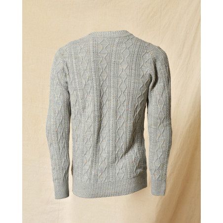 Pull en maille torsadée gris chiné Daniele Alessandrini