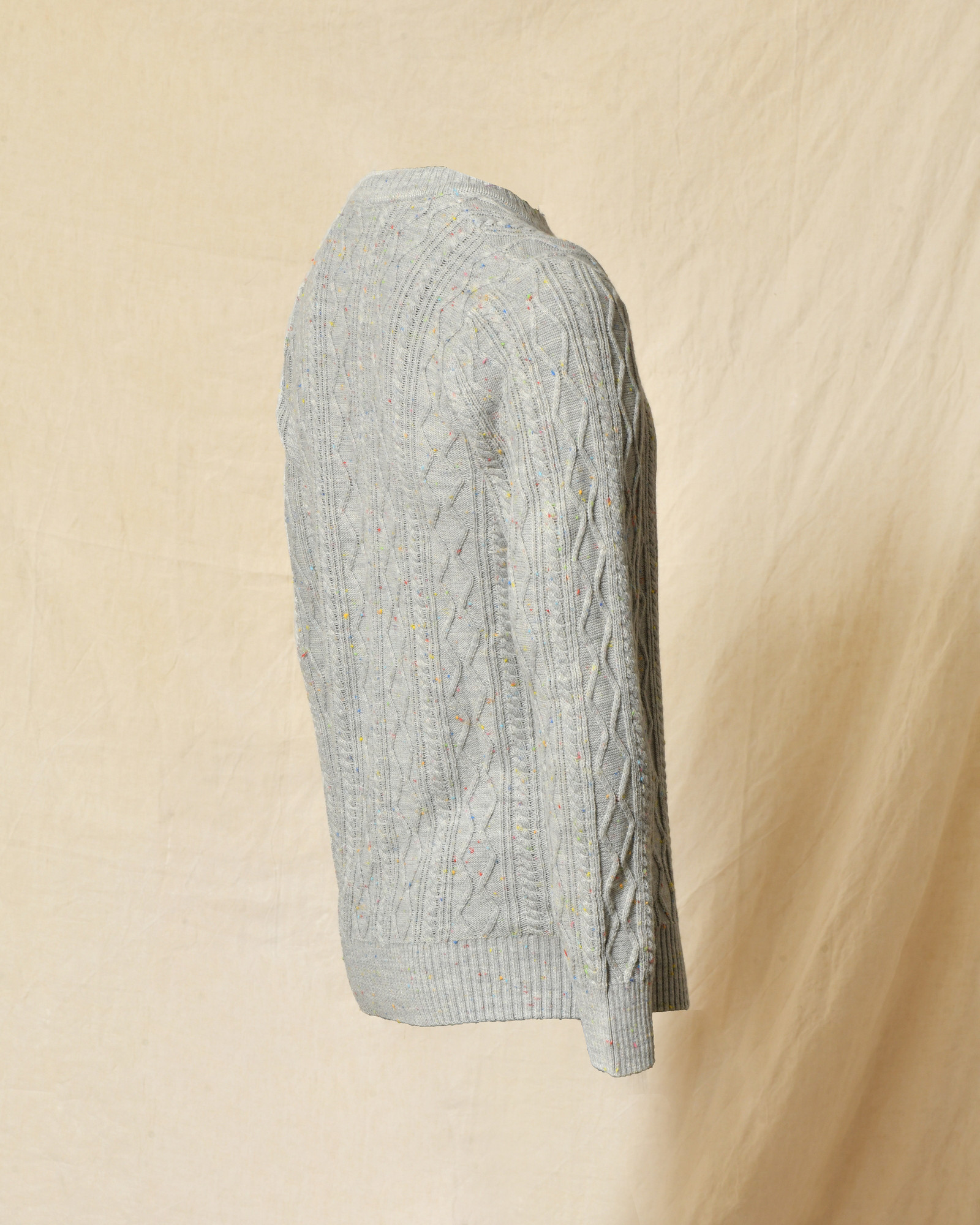 Pull en maille torsadée gris chiné Daniele Alessandrini