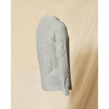 Pull en maille torsadée gris chiné Daniele Alessandrini