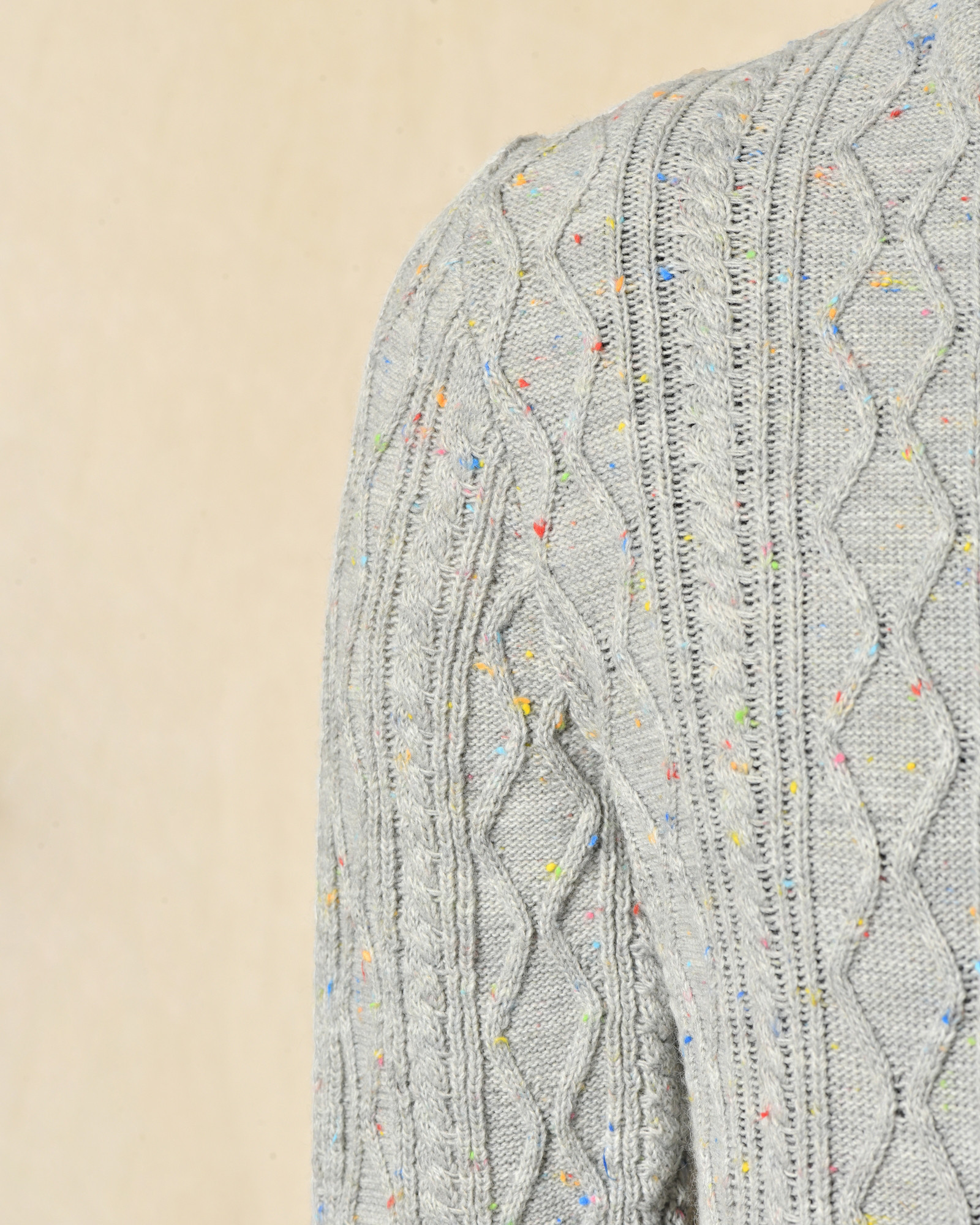 Pull en maille torsadée gris chiné Daniele Alessandrini