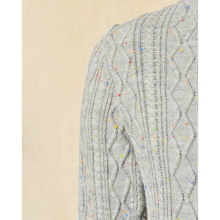 Pull en maille torsadée gris chiné Daniele Alessandrini