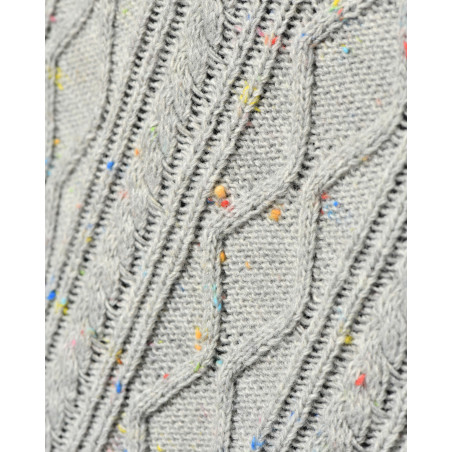 Pull en maille torsadée gris chiné Daniele Alessandrini