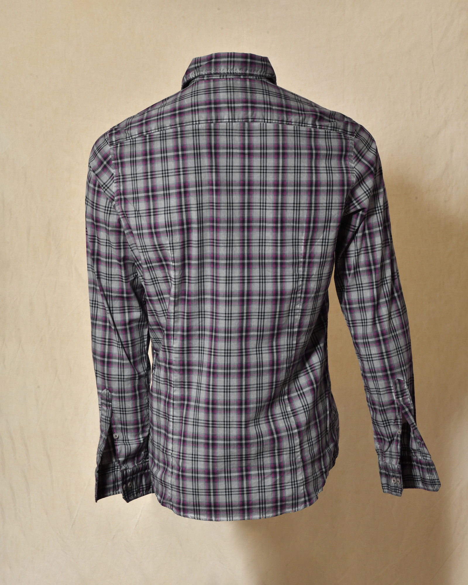 Chemise à carreaux gris et rose Ploumanac'h