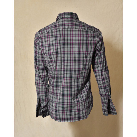 Chemise à carreaux gris et rose Ploumanac'h