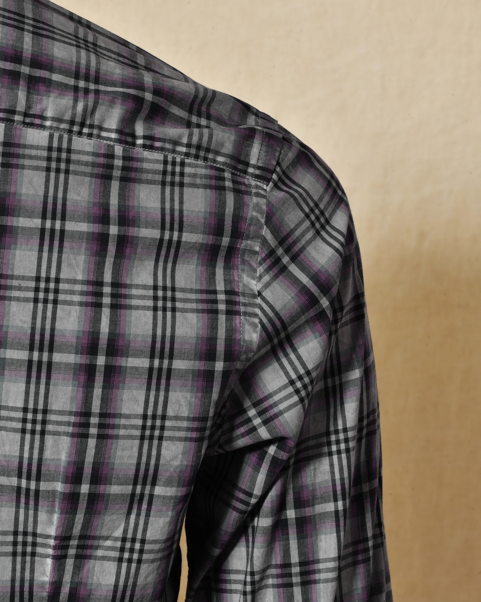 Chemise à carreaux gris et rose Ploumanac'h