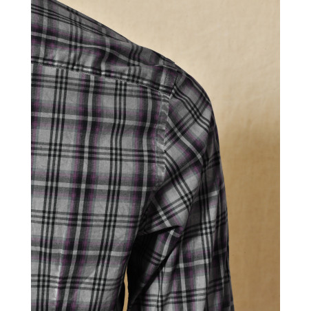 Chemise à carreaux gris et rose Ploumanac'h