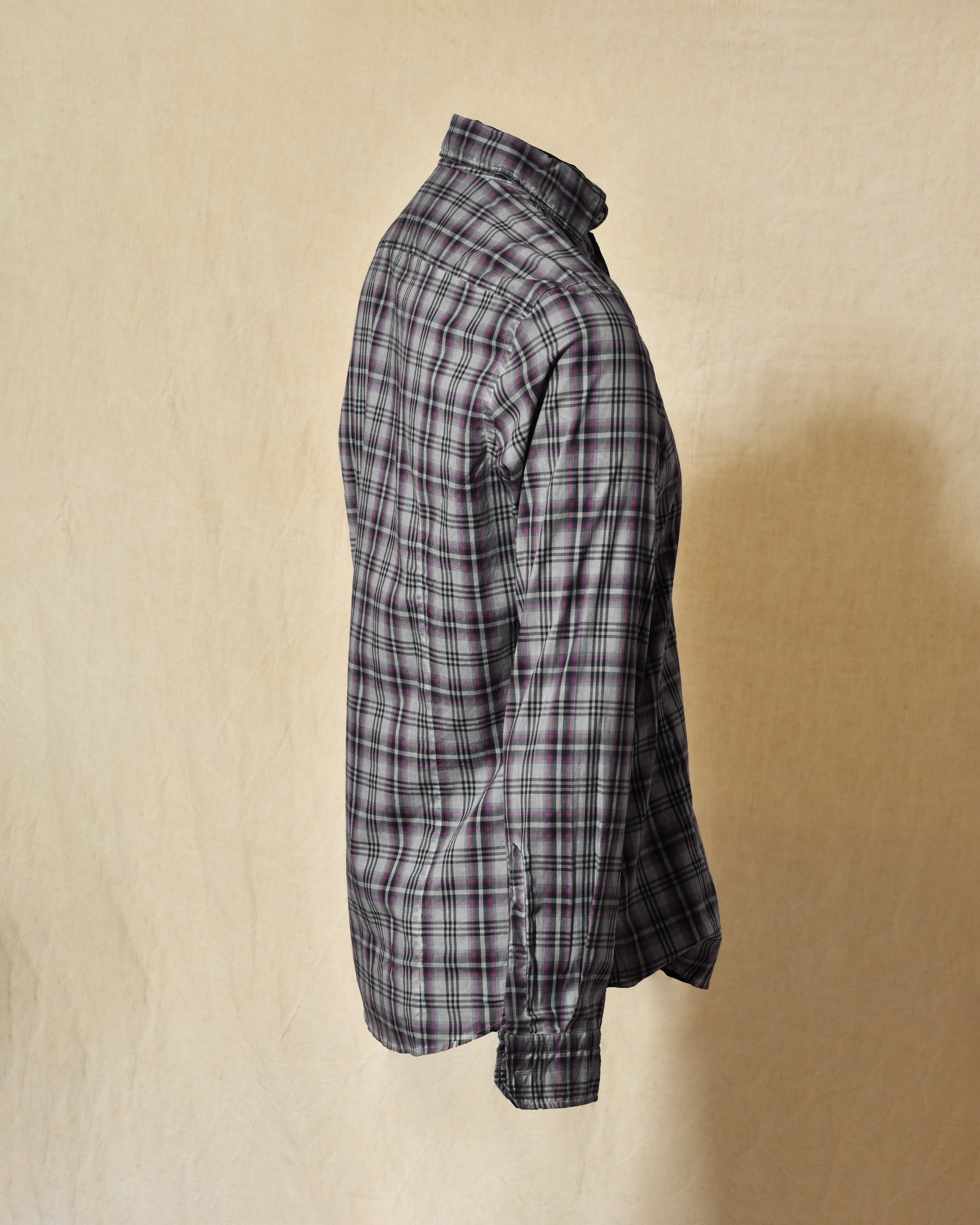 Chemise à carreaux gris et rose Ploumanac'h