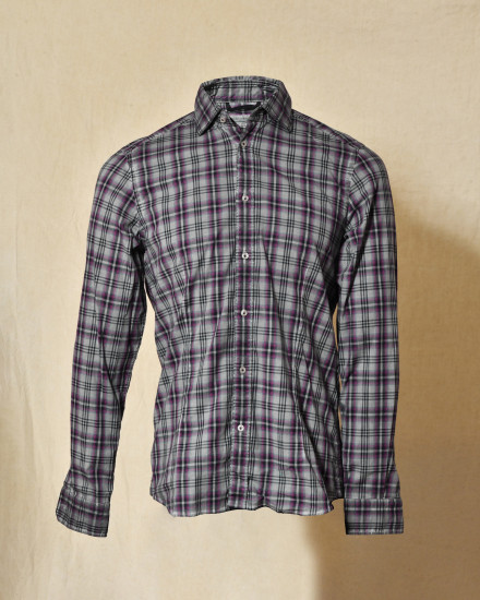 Chemise à carreaux gris et rose Ploumanac'h