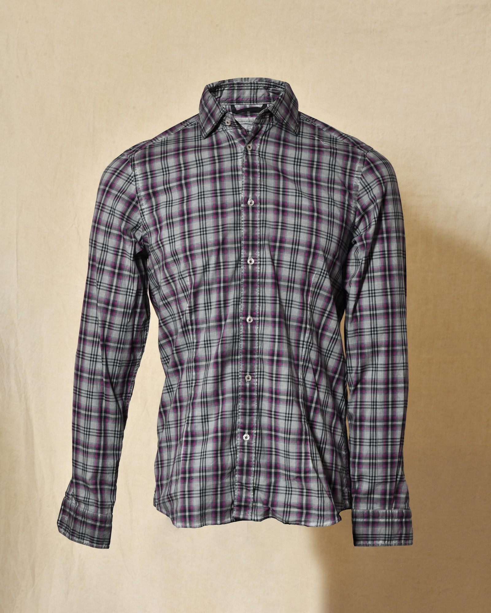 Chemise à carreaux gris et rose Ploumanac'h
