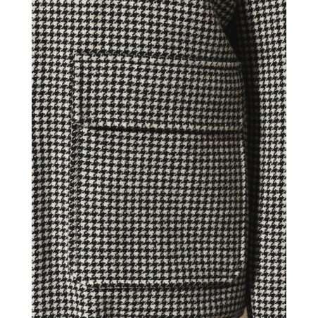 Manteau noir et blanc à motif pied-de-poule Maison Lener
