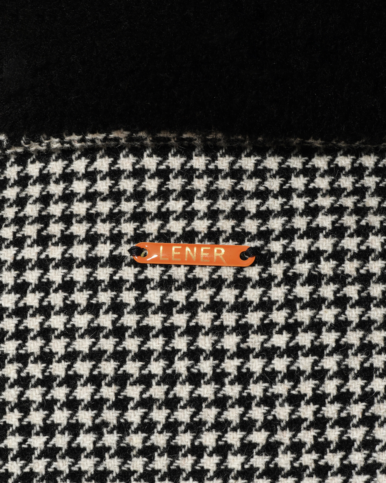 Manteau noir et blanc à motif pied-de-poule Maison Lener