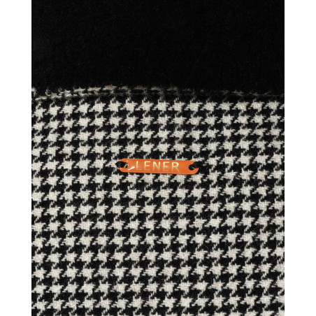 Manteau noir et blanc à motif pied-de-poule Maison Lener
