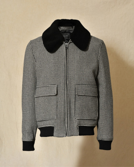 Manteau noir et blanc à motif pied-de-poule Maison Lener