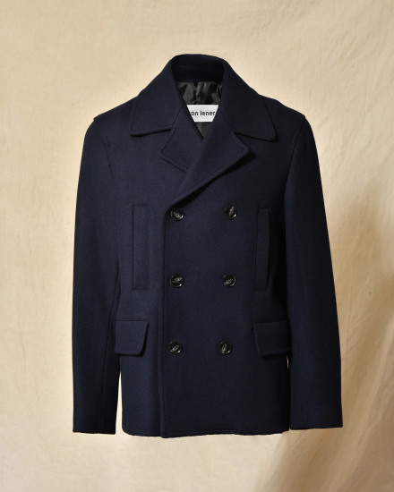Manteau en laine bleu Maison Lener