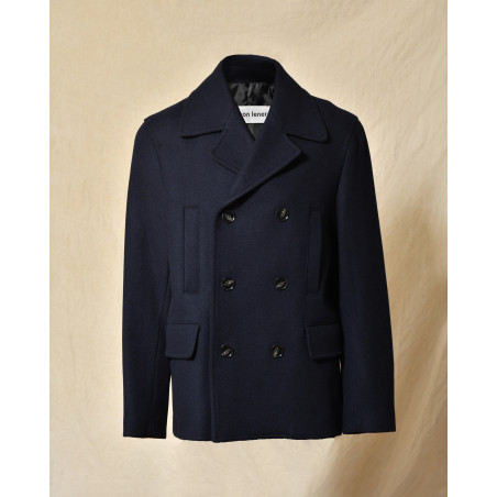 Manteau en laine bleu Maison Lener
