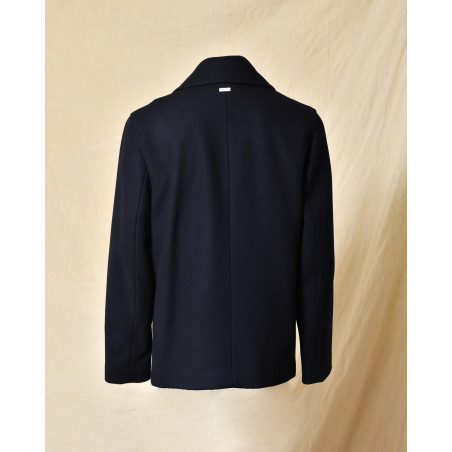 Manteau en laine bleu Maison Lener