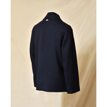 Manteau en laine bleu Maison Lener