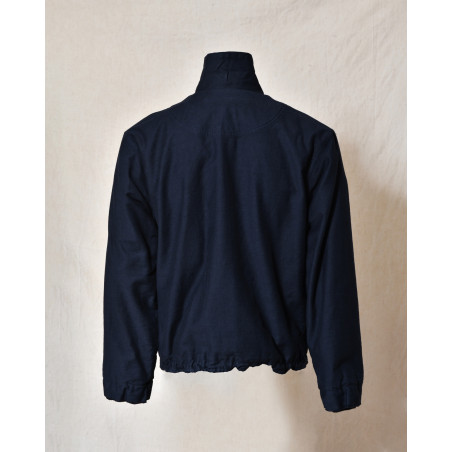 Blouson bomber à col côtelé bleu Front Street