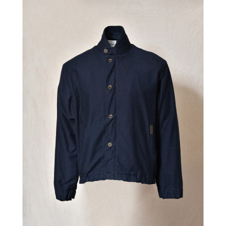 Blouson bomber à col côtelé bleu Front Street