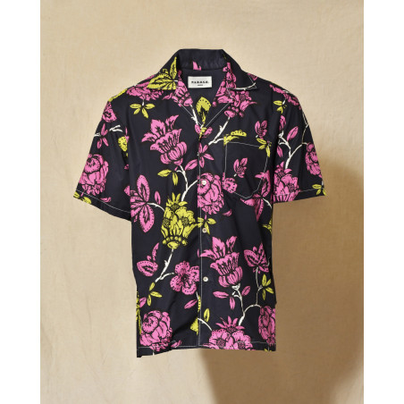 Chemise bleu marine à imprimé floral Parosh