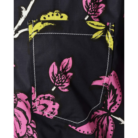 Chemise bleu marine à imprimé floral Parosh
