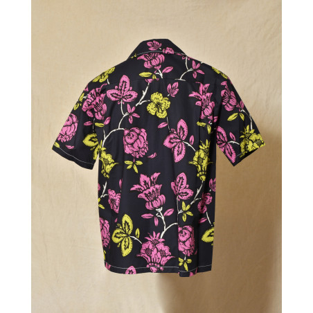 Chemise bleu marine à imprimé floral Parosh