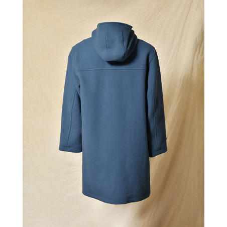 Manteau bleu à capuche et fermeture à brandebourgs Maison Lener