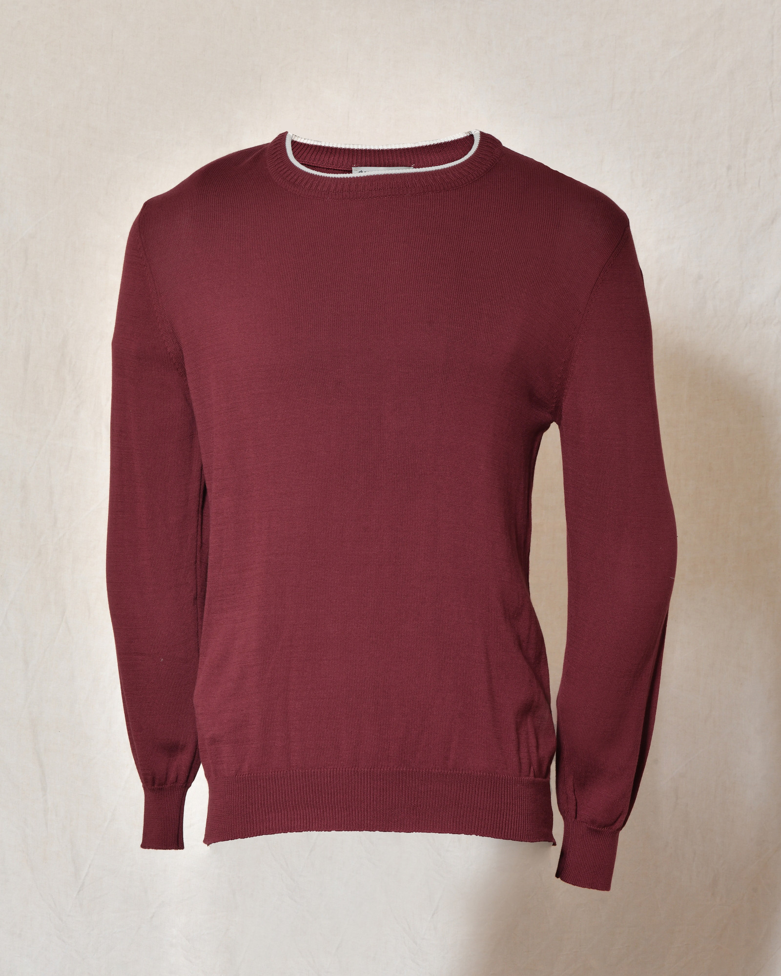 Pull bordeaux à col contrasté Editions M.R