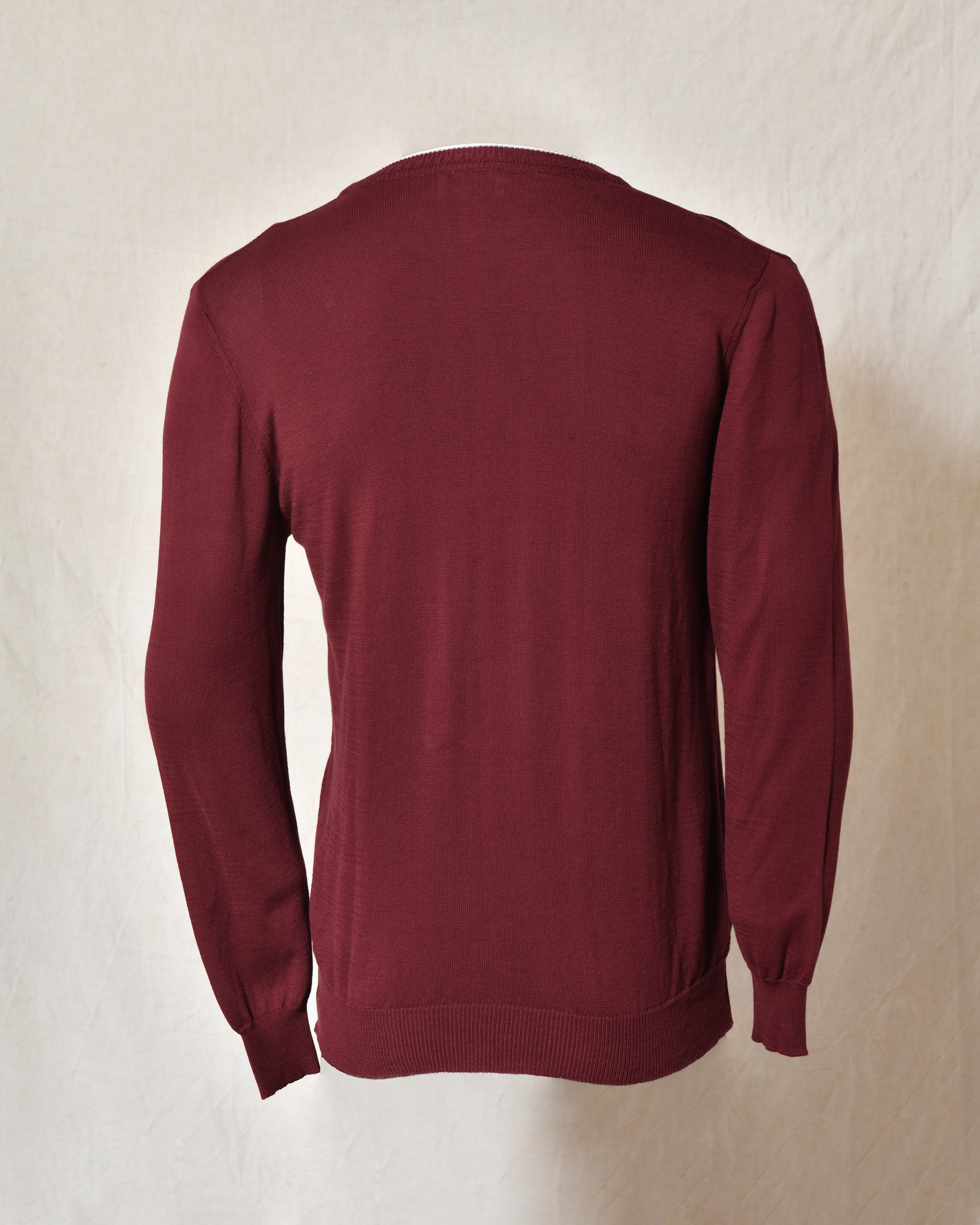 Pull bordeaux à col contrasté Editions M.R
