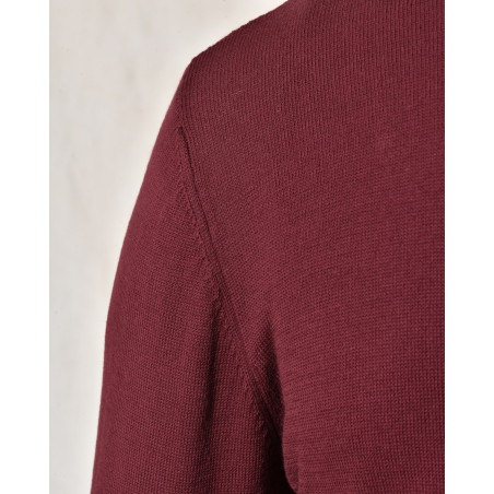 Pull bordeaux à col contrasté Editions M.R