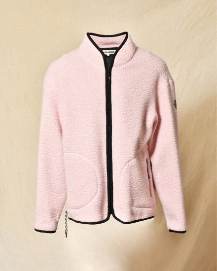 Blouson en peau lainée rose Mout-Mout